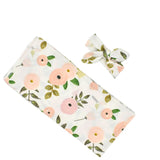 BABY FLORAL SWADDLE AND HEADBAND