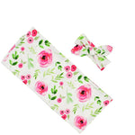BABY FLORAL SWADDLE AND HEADBAND