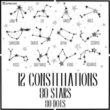 Handgezeichnete Tierkreiskonstellationen