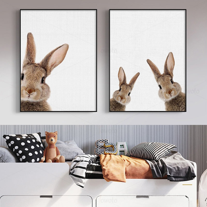 Cool Rabbit Poster Little Rabbits Posters – Cozy Nursery