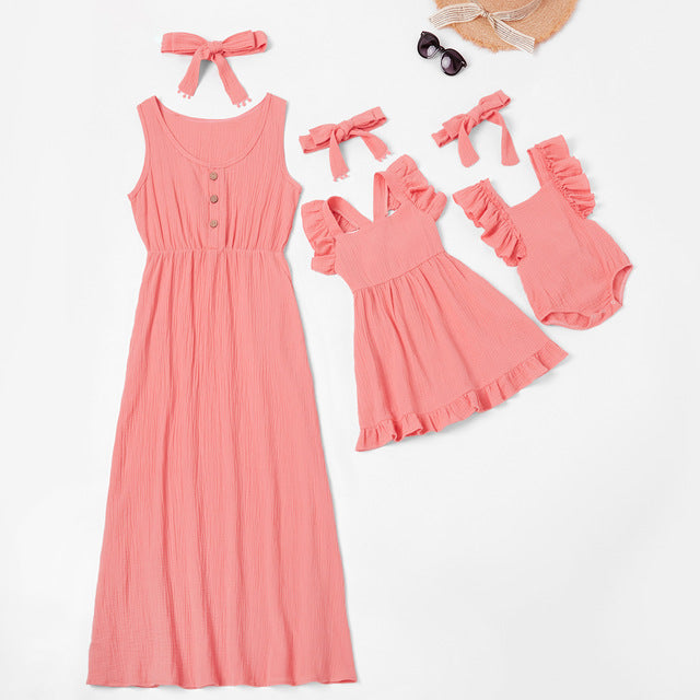 Matching Summer Mom Baby Dress Pink / Baby 9-12M