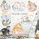 Sleeping Zoo Animals Wall Stickers