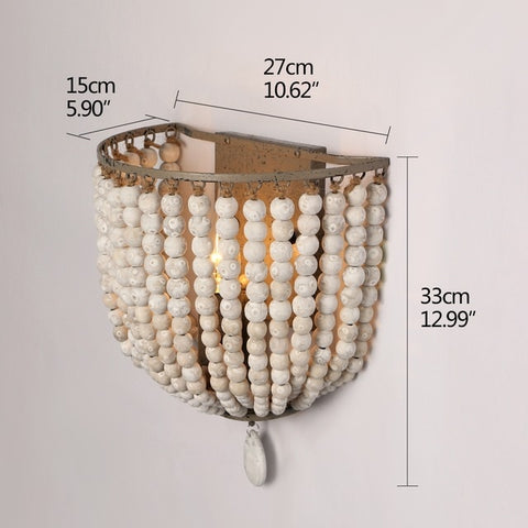 Wooden beads wall lamp