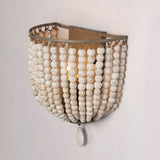 Wooden beads wall lamp