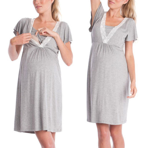 Lace Tunic Maternity Nightgown - Cozy Nursery