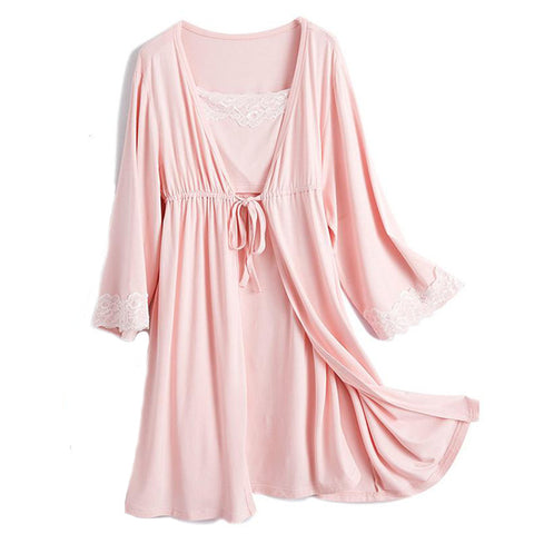 Lace Maternity Nightgown and Robe - Cozy Nursery