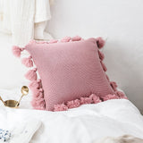 Knitted Tassel Pillow Case