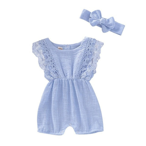 Summer Lace Cotton Romper – Cozy Nursery