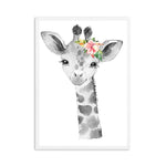 Safari Animals & Flower Poster - Cozy Nursery