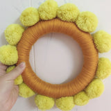 Handmade Sunflower Pompom Wreath
