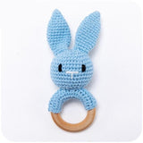 Cute Rabbit Crochet Wooden Teether - Cozy Nursery
