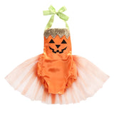Pumpkin Sleeveless Tutu Dress