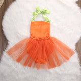 Pumpkin Sleeveless Tutu Dress