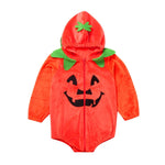 Pumpkin Hooded Zipper Jumpsuit