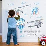 Plane and Hot Air Balloon Wall Stickers