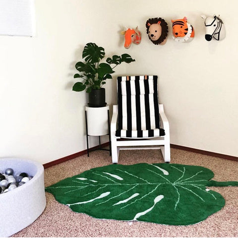 monstera leaf rug Monstera Leaf Rug – Cozy Nursery