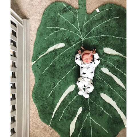 monstera leaf rug Monstera Leaf Rug – Cozy Nursery