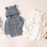 Knitted Pompom Baby Cardigan