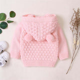 Knitted Pompom Baby Cardigan