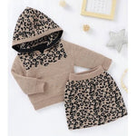 Leopard Hoodie and Skirt Set