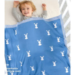 Knitted Rabbit Print Blanket