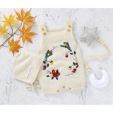 Floral Knitted Romper with Bonnet