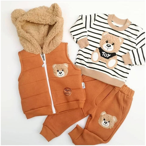 Baby Brown Bear 3 piece suit with vest