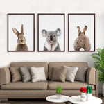 Kawaii Animals Rabbit Art Prints Poster - Cozy Nursery
