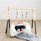 Nordic Wooden Baby Gym With Accessories - Cozy Nursery