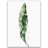 Watercolor Plant Green Leaves Poster - Cozy Nursery