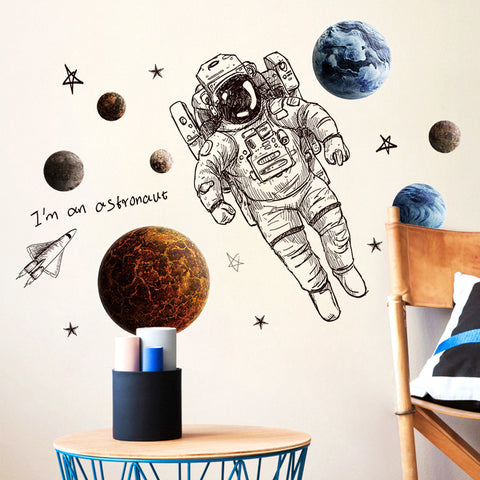 Space Astronaut Wall Stickers - Cozy Nursery