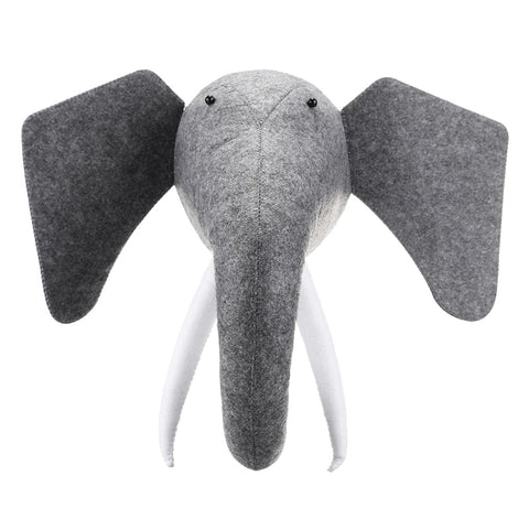 3D Felt Animal Elephant Head - Cozy Nursery