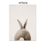 Rabbit Poster Bunny Tail Canvas Animal - Cozy Nursery