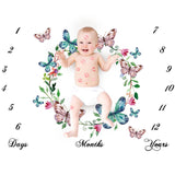 Baby Watercolor  Milestone Blanket - Cozy Nursery