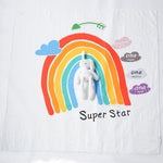 Rainbow Milestone Muslin Swaddle Blanket - Cozy Nursery