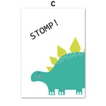 Alphabet Dinosaur Crocodile Wall Art Posters - Cozy Nursery