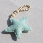 Nordic Wooden Beads Moon Star Heart Ornaments - Cozy Nursery