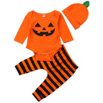 3-teiliges Baby-Kürbis-Halloween-Kostüm