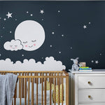 Moon Stars Cloud Wall Decals - Cozy Nursery
