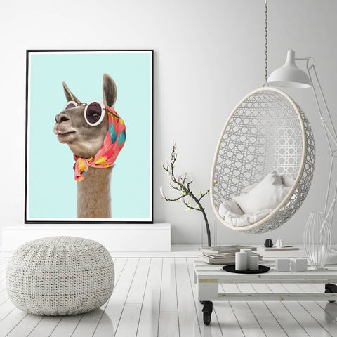 Fashion Llama Art Print - Cozy Nursery