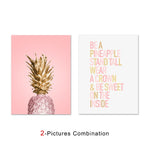Pink Ananas Posters Plants Pineapple Wall Art Pictures Nordic - Cozy Nursery
