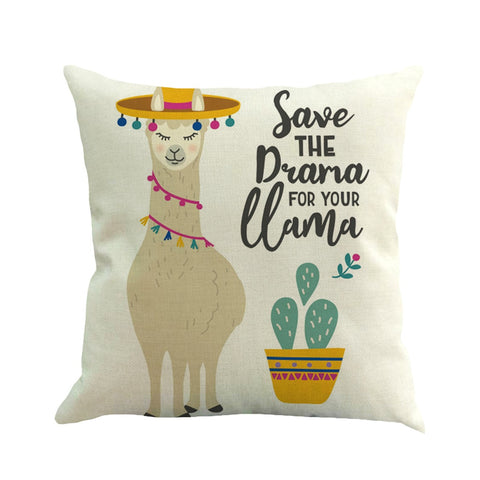 Llama Alpaca Cushion Cover - Cozy Nursery