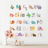 Jungle Animals 26 letters alphabet wall stickers - Cozy Nursery