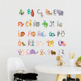 Jungle Animals 26 letters alphabet wall stickers - Cozy Nursery