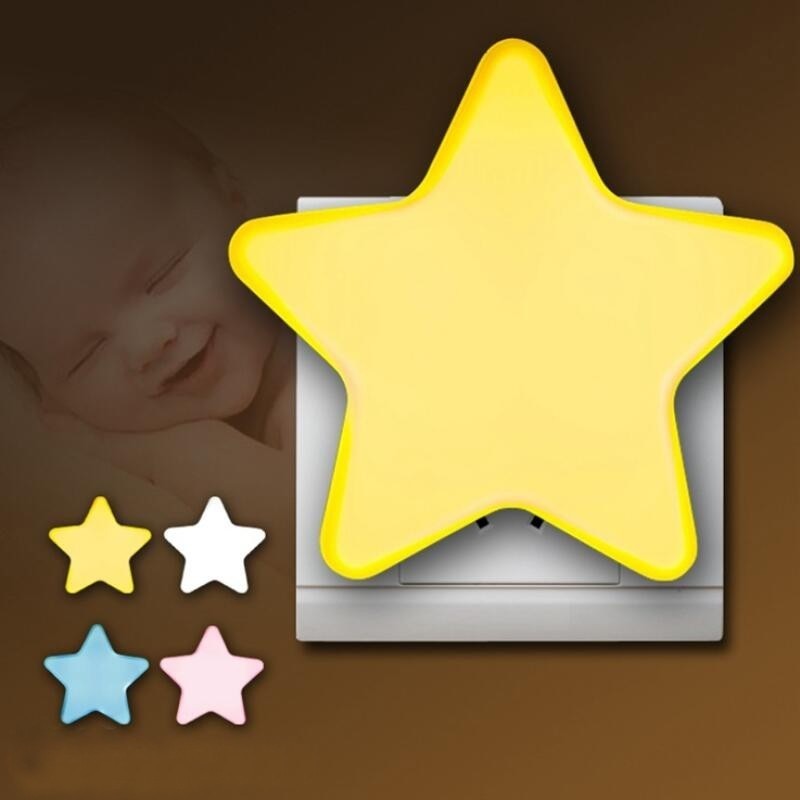 Star and Moon Shaped Plug in LED Night Light – Cozy Nursery