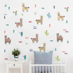Cartoon Alpaca Llama Wall Stickers - Cozy Nursery