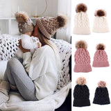 Mother & Baby Winter Warm Hats Set - Cozy Nursery
