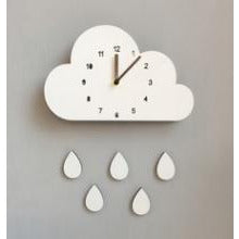 Nordic Nursery Wooden Cloud Wall Clock - Cozy Nursery