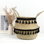 Seagrass Baskets with pom poms - Cozy Nursery