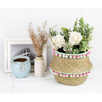 Seagrass Baskets with pom poms - Cozy Nursery